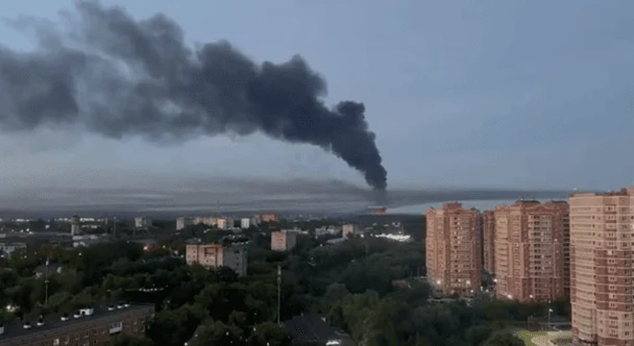 Пожежа в Московській області після атаки дронів 20 липня