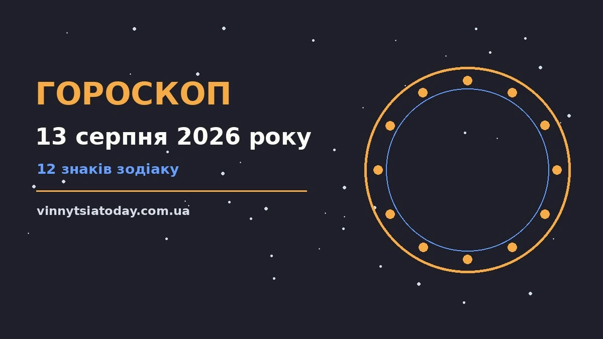 Гороскоп на 13 серпня 2026 року: 12 знаків, стосунки, робота й особисті межі