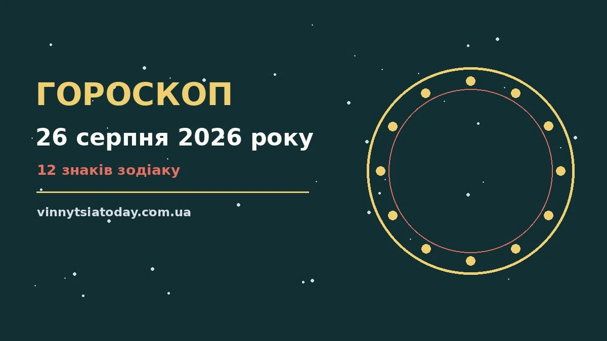 Гороскоп на 26 серпня 2026 року: ритм дня для 12 знаків для планів і важливих справ