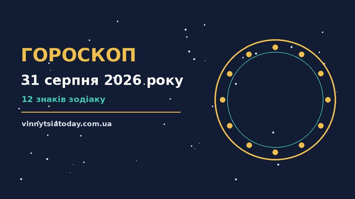 Гороскоп на 31 серпня 2026 року: ритм дня для 12 знаків для планів і важливих справ