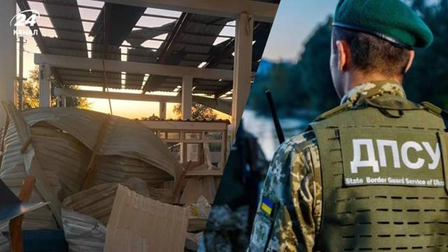 Пошкоджені будівлі та конструкції пункту пропуску «Табаки» після удару, фото ДПСУ