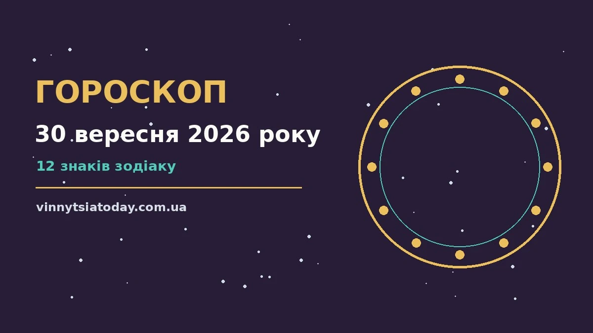 Зоряний гороскоп на 30 вересня 2026 року для дванадцяти знаків зодіаку